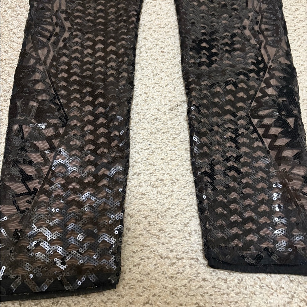 BCBGMaxAzria Black Dena Mosaic Sequence Legging Large - Picture 11 of 15